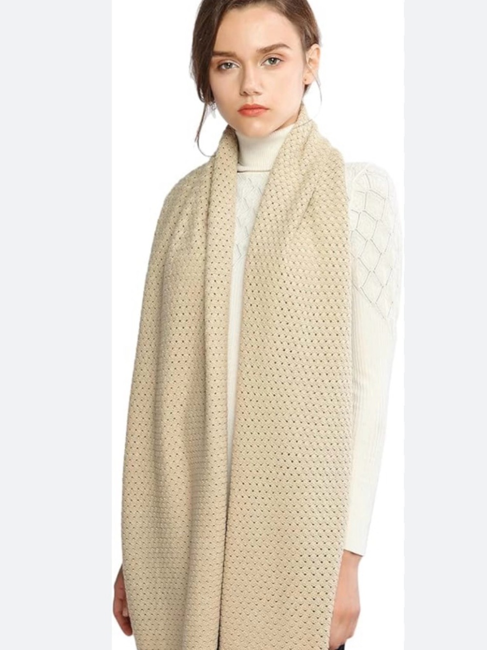 Cream Cozy Knit lady’s Scarf